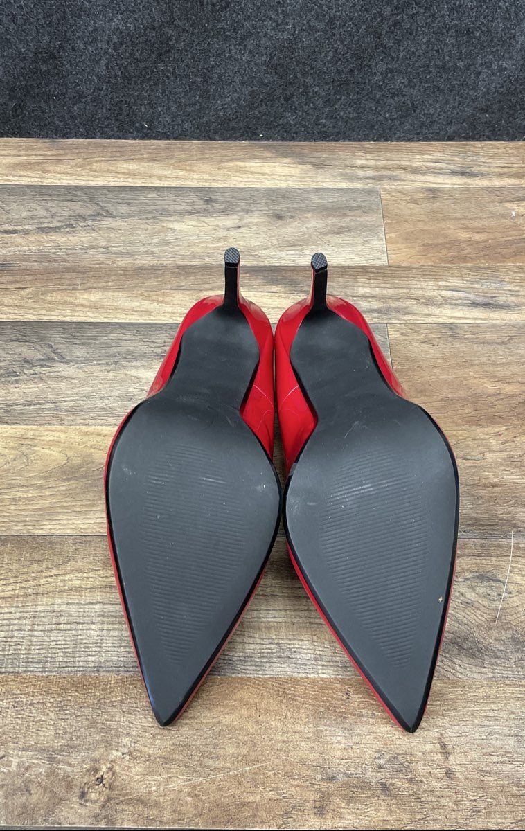 Haozhaotou Red Glossy Pointed Toe Stiletto Pumps Heels Size 10