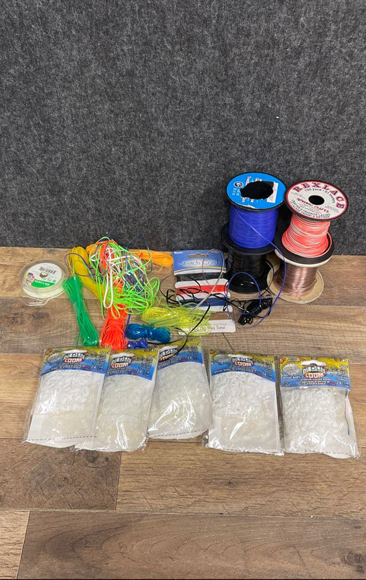 Rainbow Loom Bands 5 Pks Rexlace Plastic Lacing Gimp Boondoggle Craft Lot