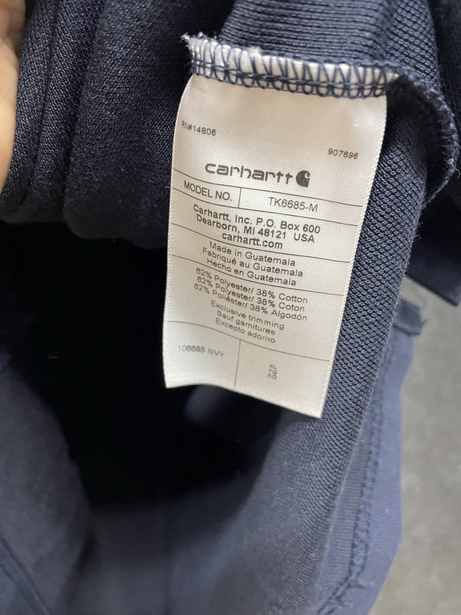 Carhartt Men's Navy Blue Loose Fit Short Sleeve Pique Pocket Polo Shirt Sz XL