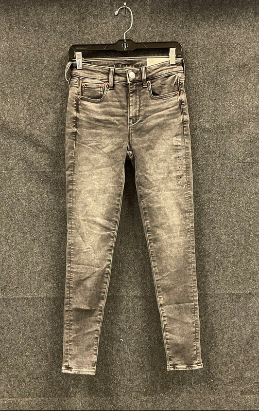American Eagle Women's Hi-Rise Jegging Jeans Washed Black Soft Knit NWT Sz 4