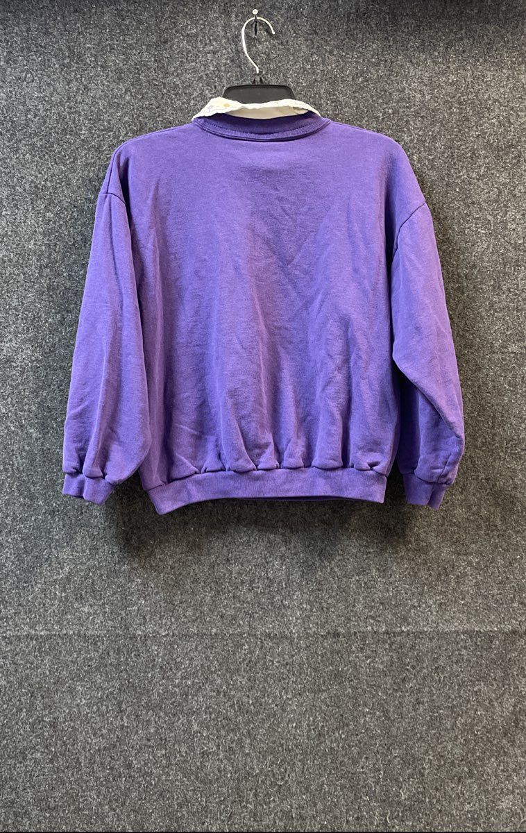 Morning Sun Women's Purple Vintage 90s Birdhouse Tweet of Dreams Sweater Sz SP