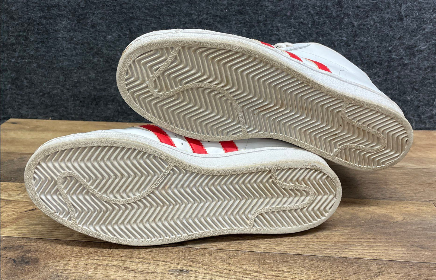 Adidas Pro Model White Red Leather Shell Toe Mid Top Sneakers Size 8