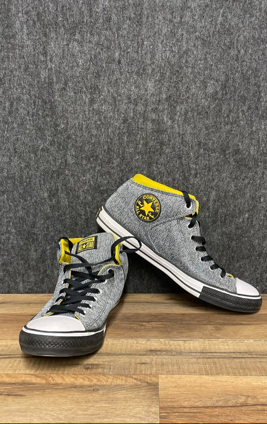 Converse Chuck Taylor All Star Street Mid Gray Yellow Sneakers Size 12