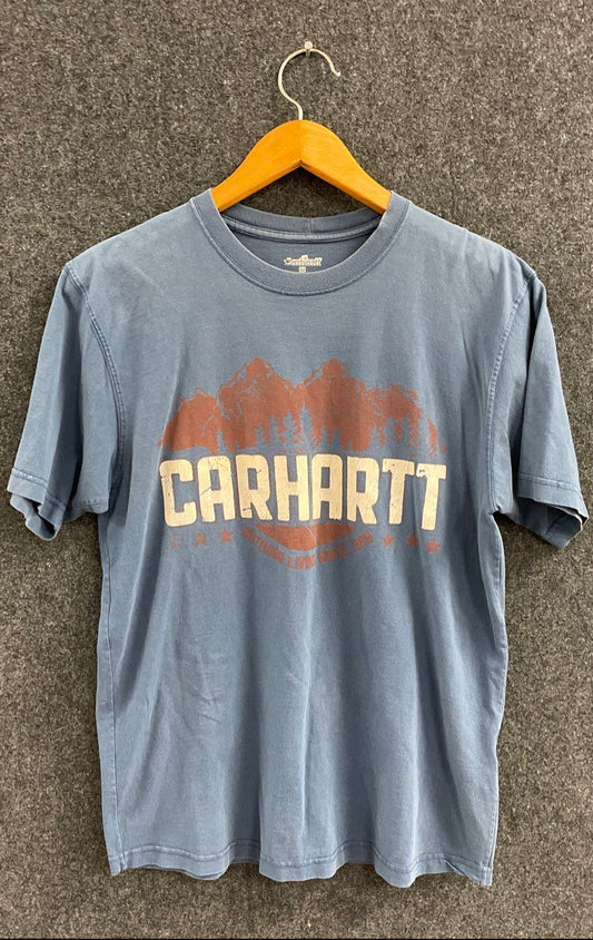 Carhartt Men's Blue Short Sleeve Mountain Graphic Cotton T-shirt Sz M