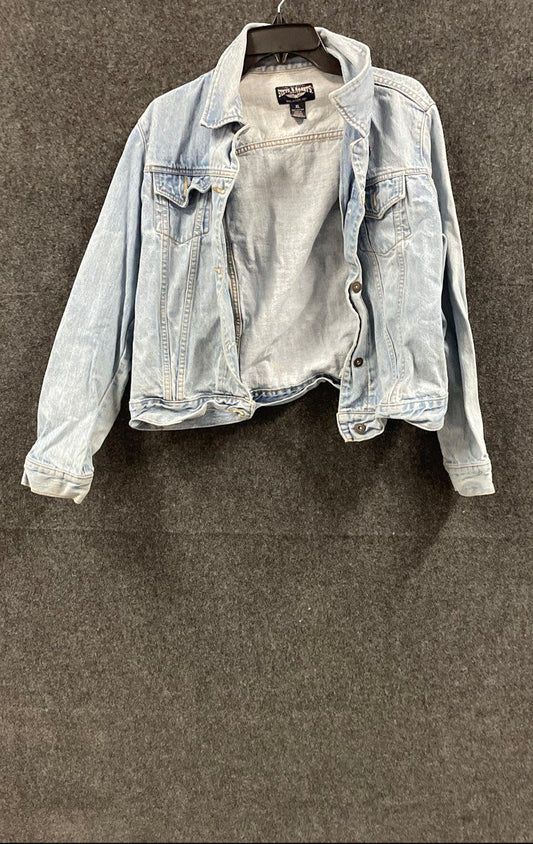 Vintage Y2K Steve & Barry's Men's Jean Jacket Light Wash Blue Trucker XL