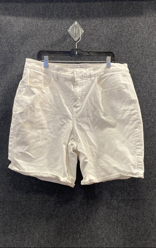Lane Bryant Women's White Mid-Rise Boyfriend Bermuda Shorts Sz 16