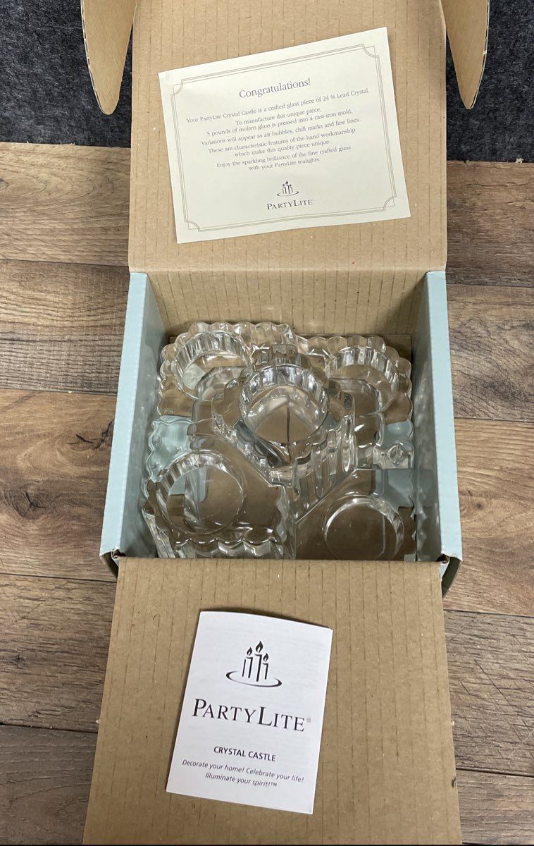 NIB PartyLite Crystal Castle Candle Holder