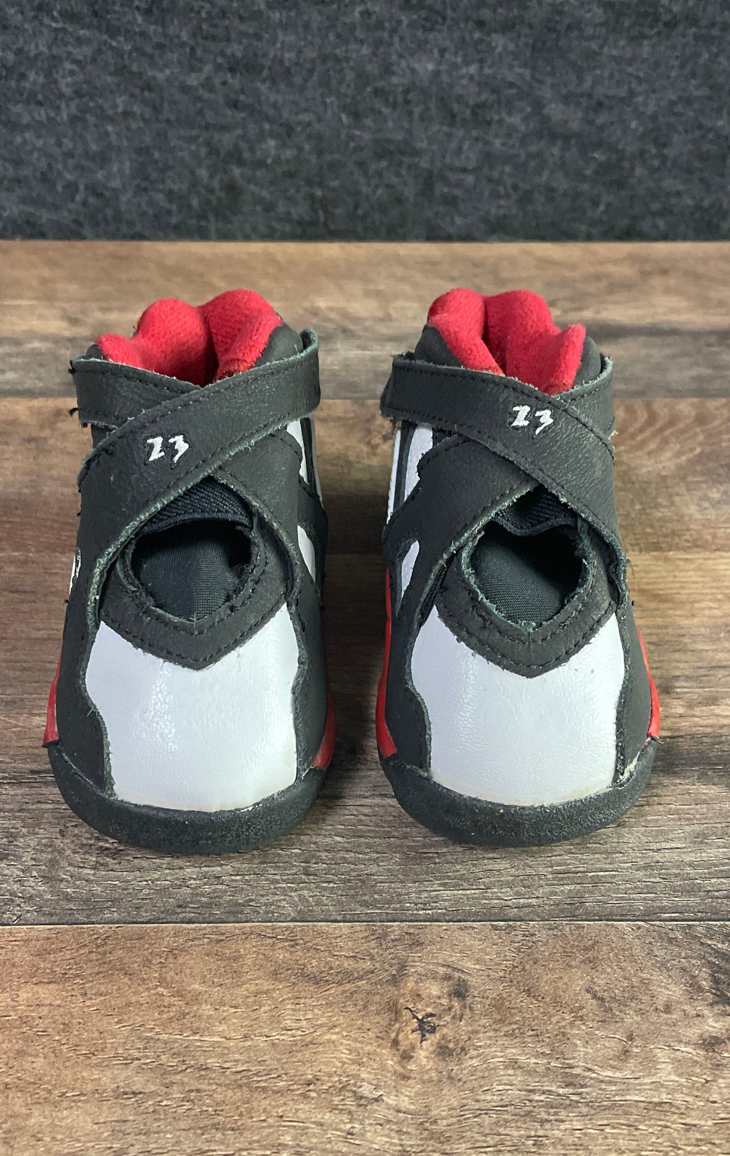 Boy's Infant Toddler Air Jordan 8 Black/red/white Sneaker Size 4C