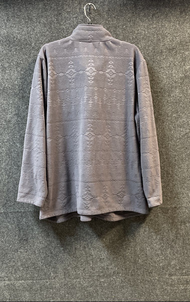 North River Men's Gray Fleece Quarter-Zip Pullover Southwestern Embossed Sz 2X