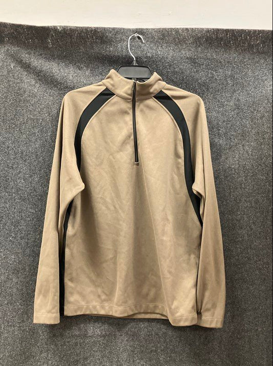 Nike Men's Tiger Woods Collection 1/4 Zip Golf Pullover Jacket Tan Dole Sz M