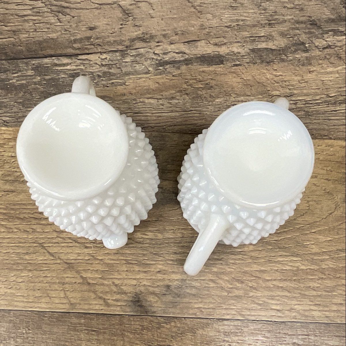 Vintage Fenton Hobnail Creamer & Sugar Milk Glass