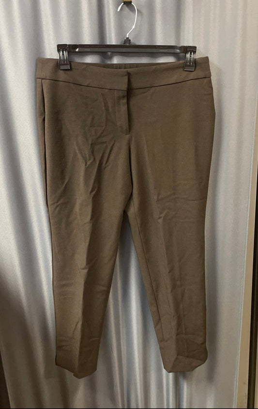 Talbots Women's Signature Brown Tapered Pants Stretch Blend Size 12P NWT