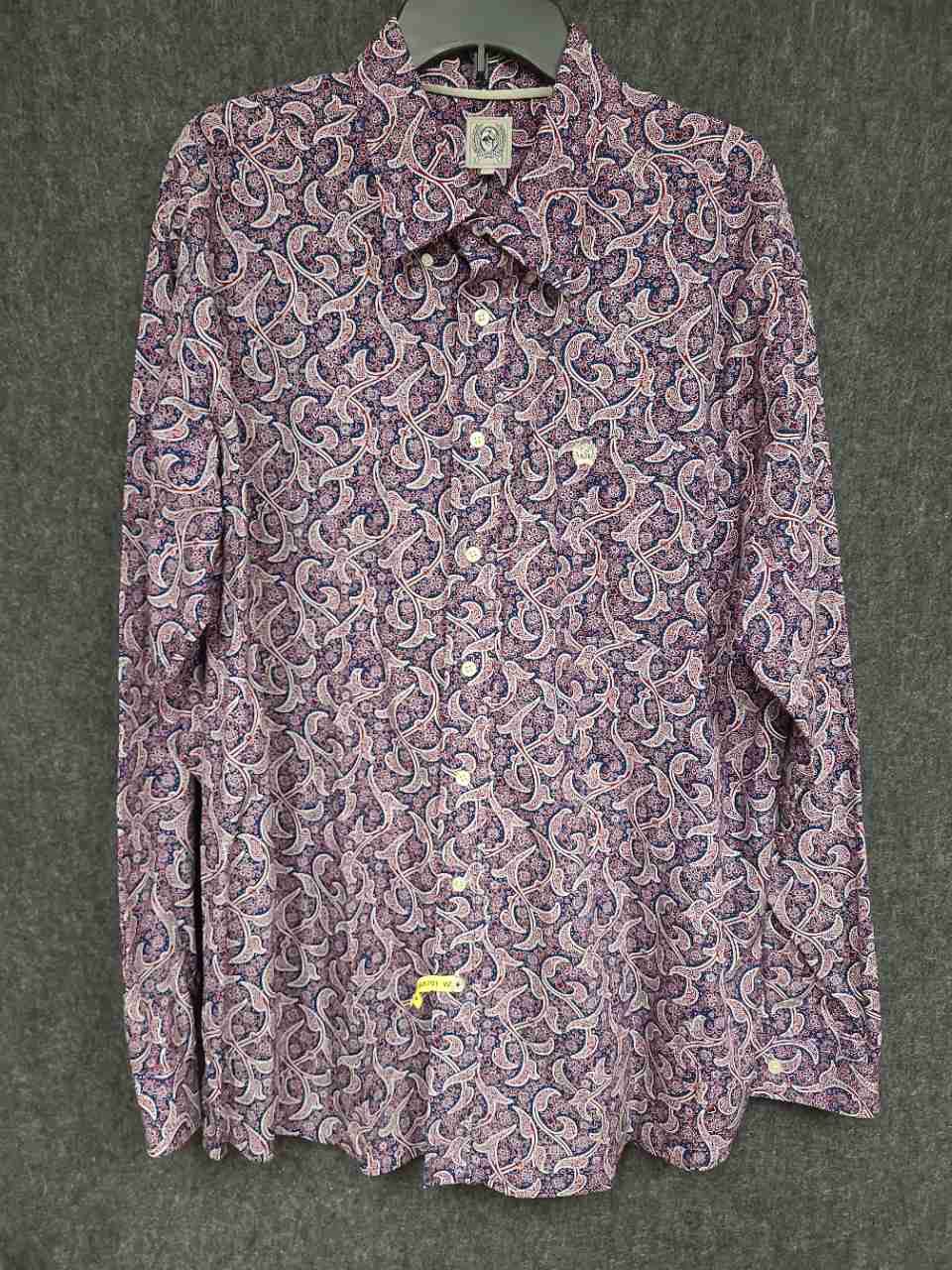 Cinch Men's Long Sleeve Button Down Shirt Blue Red Paisley Western Sz XL