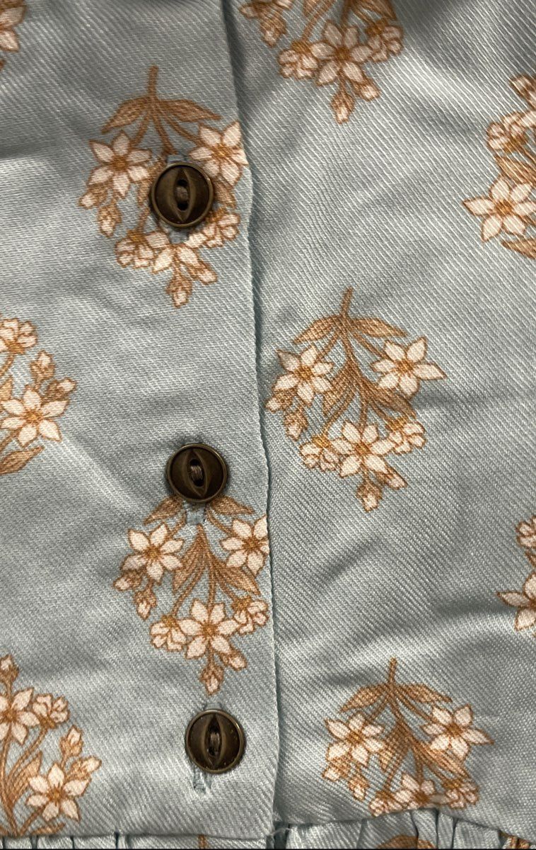 Tommy Bahama Girls Dress Blue Floral Lace Trim Long Sleeve NWT Sz 4T