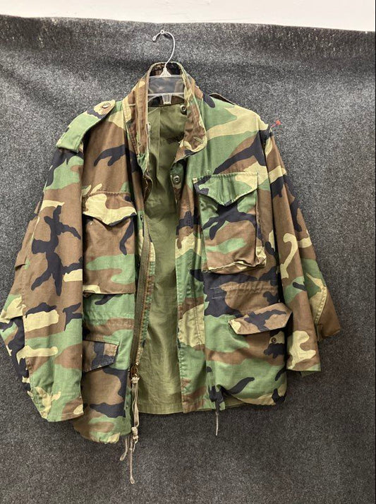 Vintage 1984 US Army M-65 Field Jacket Woodland Camo Small X-Short USA Made