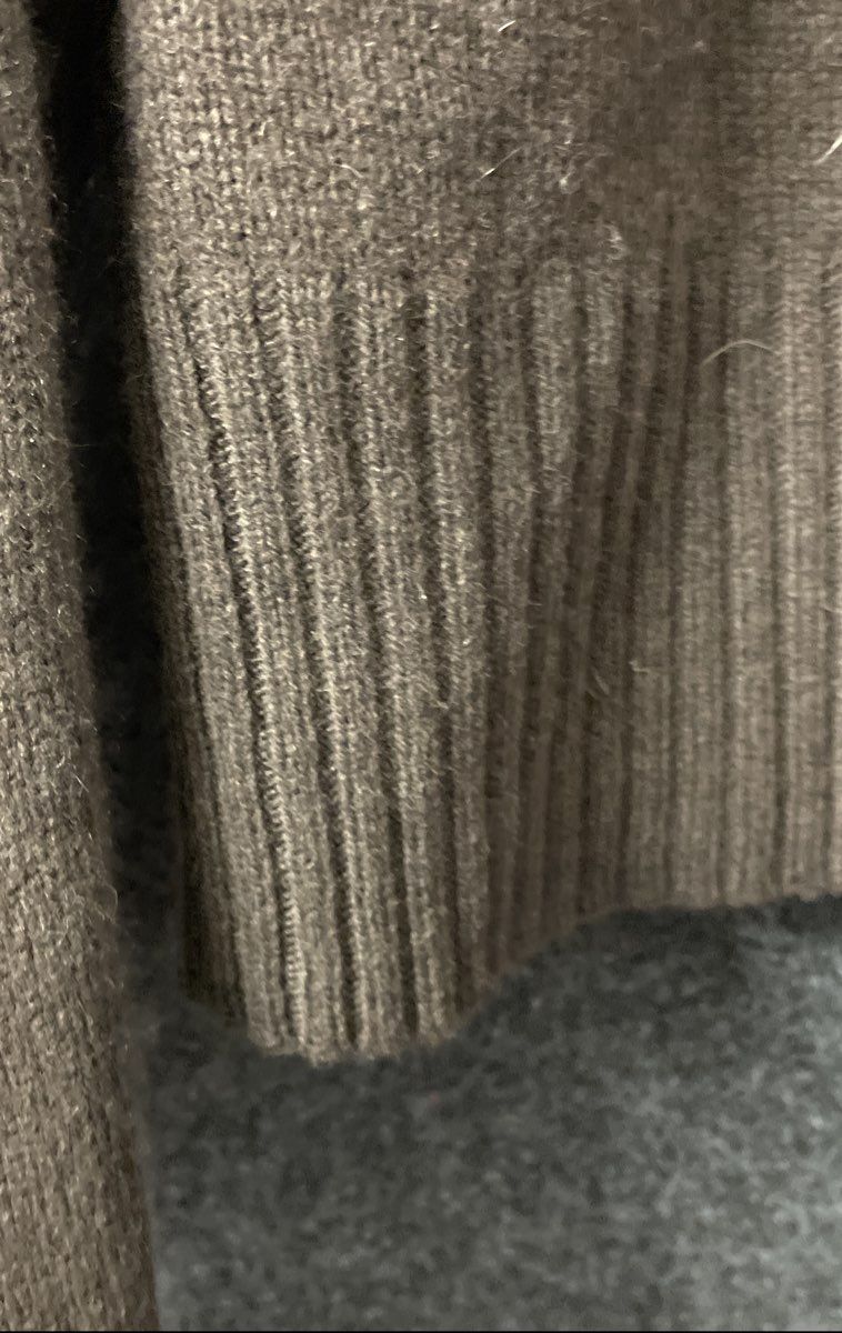 Ann Taylor Loft Women's Vintage Y2K Brown Cardigan Faux Fur Wool Blend Sz LP