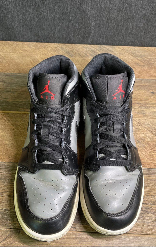 Nike Air Jordan 1 Mid Light Smoke Grey Anthracite Sneakers Size 7Y