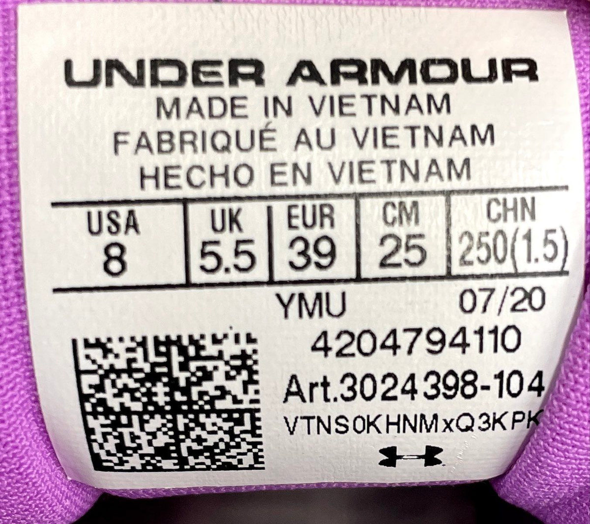 Under Armour HOVR Breakthru Grey Purple Women's Basketball Shoes Size 8