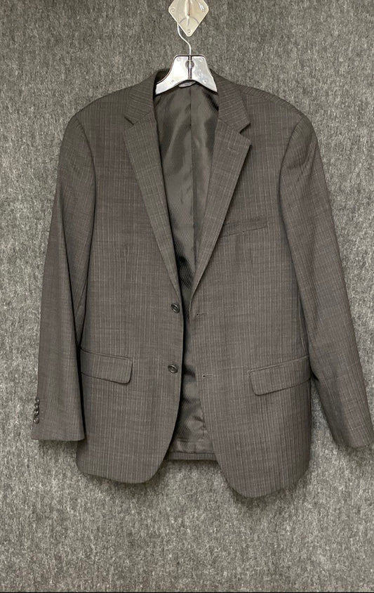 Pronto Moda Snello Men's Charcoal Pinstripe Super 140s Merino Wool Blazer Sz 36R