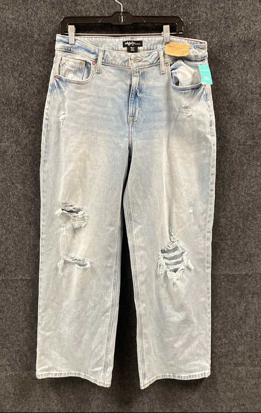 Edgely by Maurices Women's Light Wash Wide Leg High Rise Distressed Jeans NWT 16