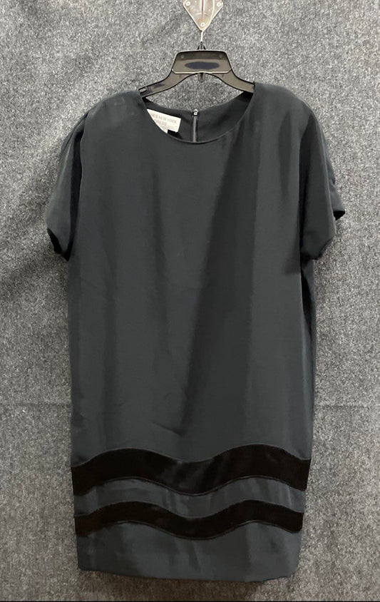 Vintage 90s Jones New York Velvet Wave Hem Minimalist Shift Dress Sz 12