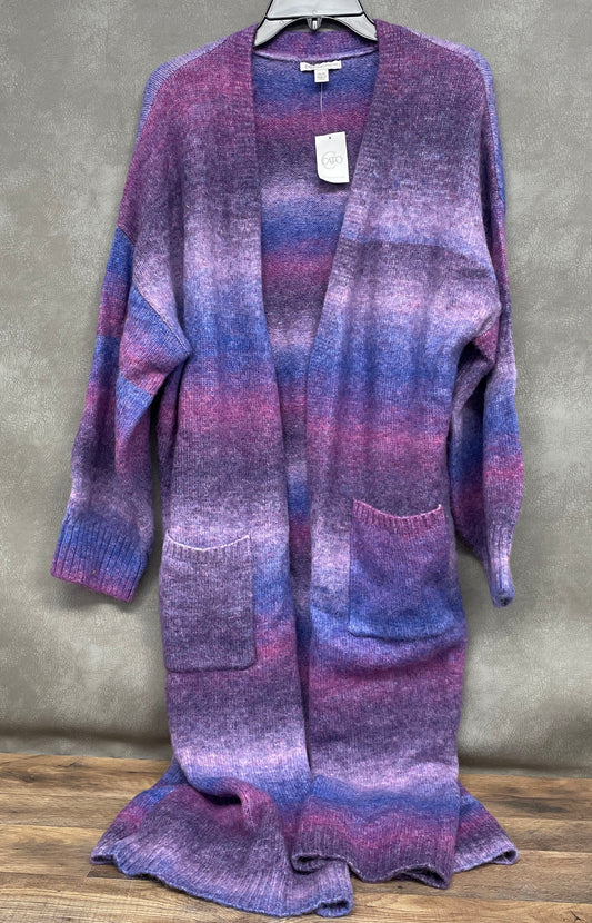 Cato Women's NWT Cardigan Sweater Purple Blue Space Dye Open Front Sz 18/20