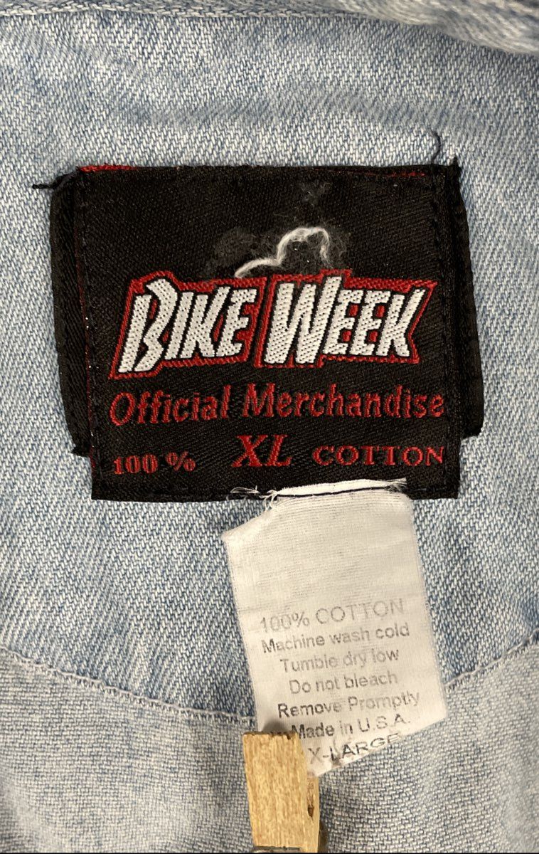 Bike Week Men's Light Blue Denim Vest 2006 Daytona Beach 65th Anniversary Sz XL