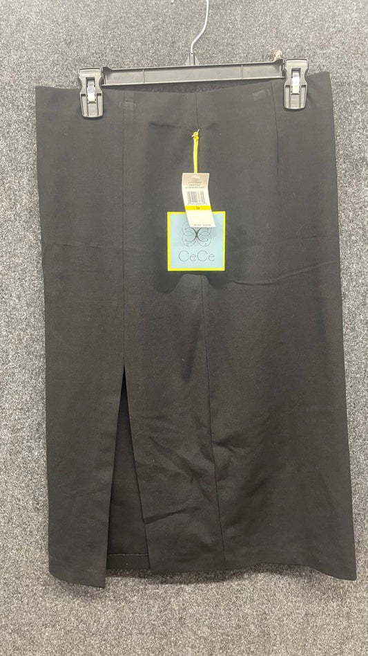 CeCe Women's Black Essentials Front Slit Pencil Skirt NWT Sz M