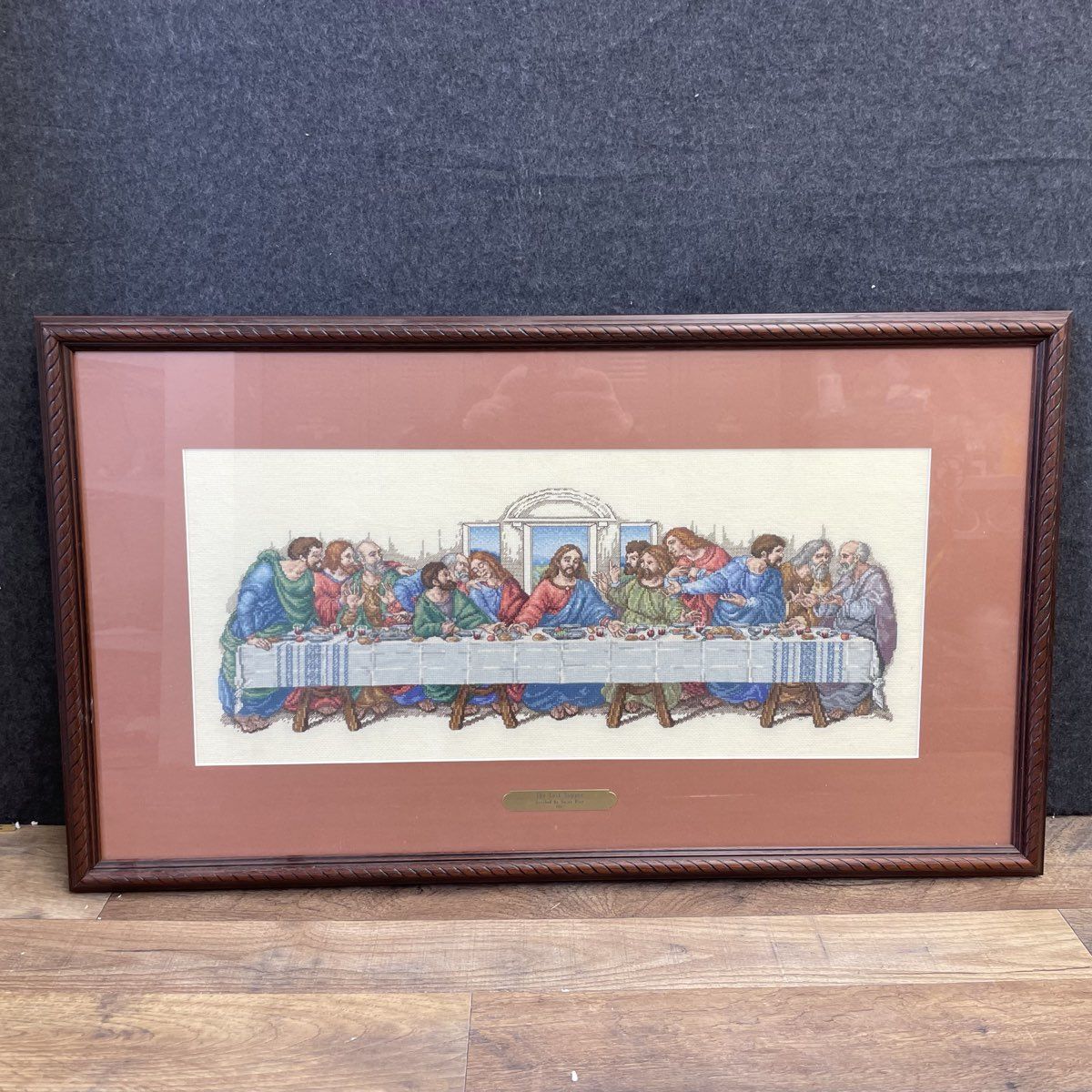 "The Last Supper" Cross-Stitch Framed by Susan Blair