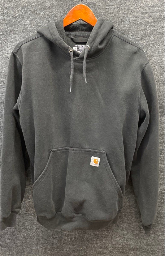 Carhartt Men's Black Loose Fit Midweight Logo Sleeve Graphic Hoodie Sz S