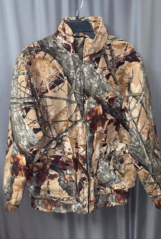 Outfitters Ridge Men's Camo Hunting Jacket Full Zip Cotton Padded Size M
