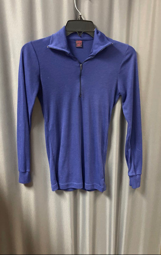 Patagonia Women's 1/4 Zip Base Layer Top Blue Vintage 90s Capilene USA Sz XS