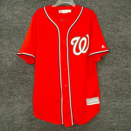 Majestic Washington Nationals Trea Turner #7 Red Coolbase Jersey Men's Sz L