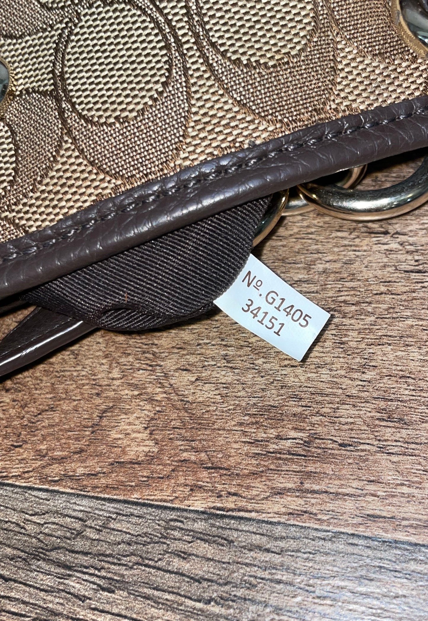 Coach Khaki Brown Signature Canvas 34151 Tote Bag Shoulder Bag