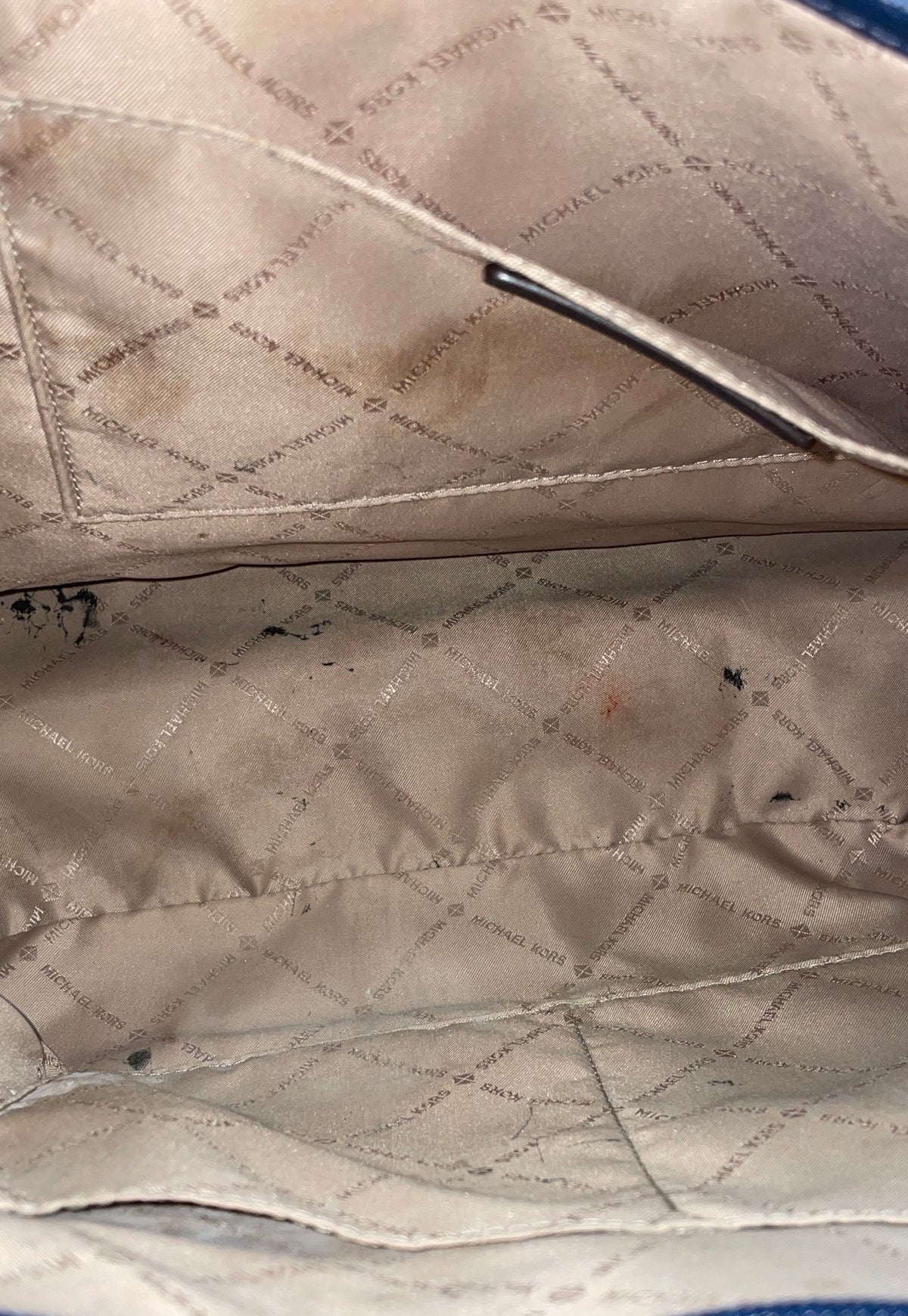 Michael Kors Navy Blue Saffiano Leather Large Tote Bag Gold Hardware