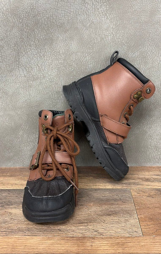 Polo Ralph Lauren Colbey Kids Brown Black Snow Duck Boots Size 10.5