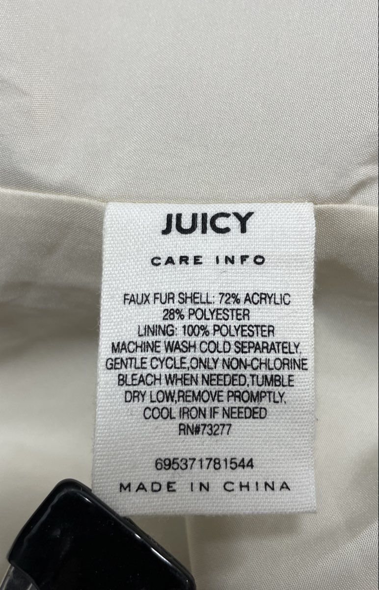 Juicy Faux Fur Zip Up Bomber Jacket Natural Cream NWT Sz XL