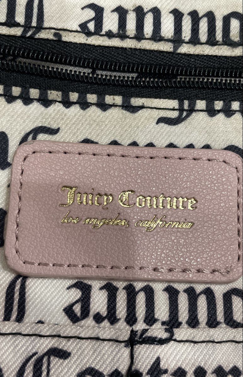 Juicy Couture Pink Monogram Heart Embossed Backpack Bag With Coin Pouch