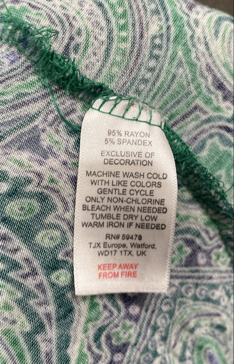 Cynthia Rowley Women's Green Paisley Rayon Blend Stretch Lounge Pants Sz S