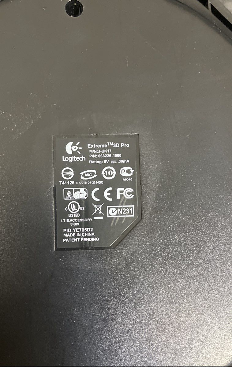 Logitech Extreme 3D Pro Joystick Flight Stick PC Gaming USB Controller