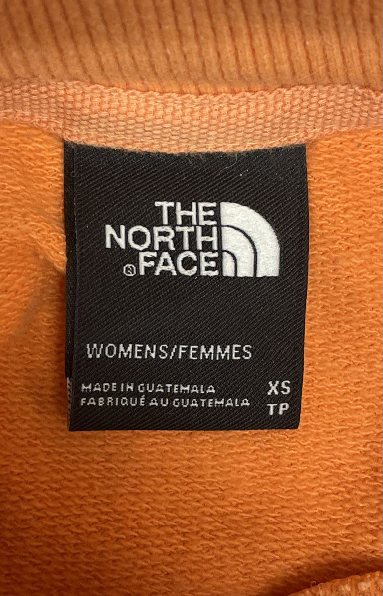 The North Face Women's Orange Cropped Long Sleeve Pullover Sweatshirt Sz XS