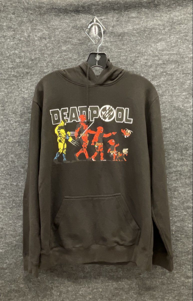 Marvel Men's Deadpool & Wolverine Black Abbey Road Graphic Hoodie Sz M