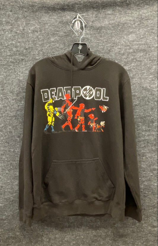 Marvel Men's Deadpool & Wolverine Black Abbey Road Graphic Hoodie Sz M