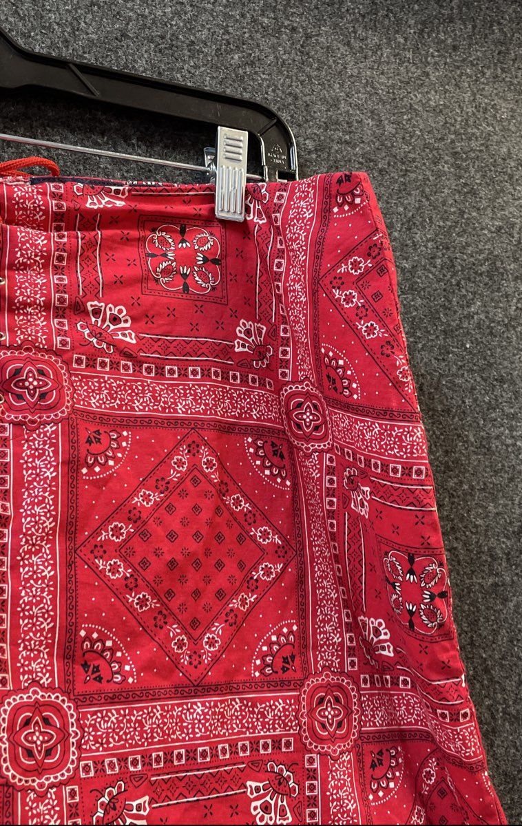 Zoey Beth Plus Women's Red Bandana Paisley Lace Up Front Skort Size 1X