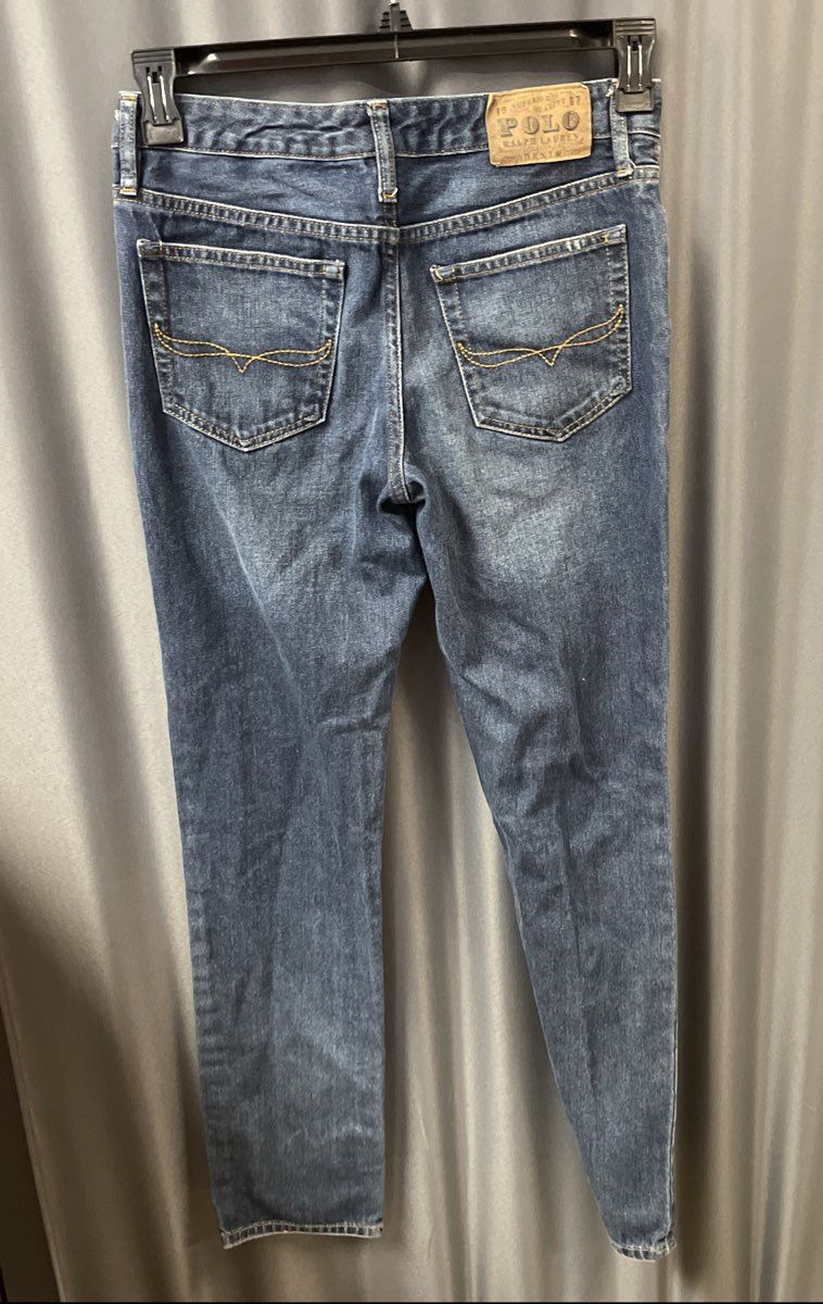 Polo Ralph Lauren Boys Blue Medium Wash Cotton Denim Jeans Size 16