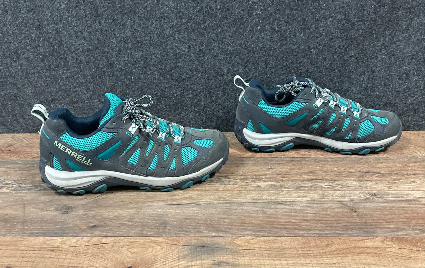Merrell Siren Edge Q2 Waterproof Blue Grey Womens Hiking Shoes Sz 8.5