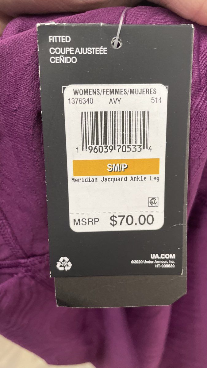 Under Armour Women's Purple Meridian Jacquard Ankle Leggings High Rise NWT Sz S