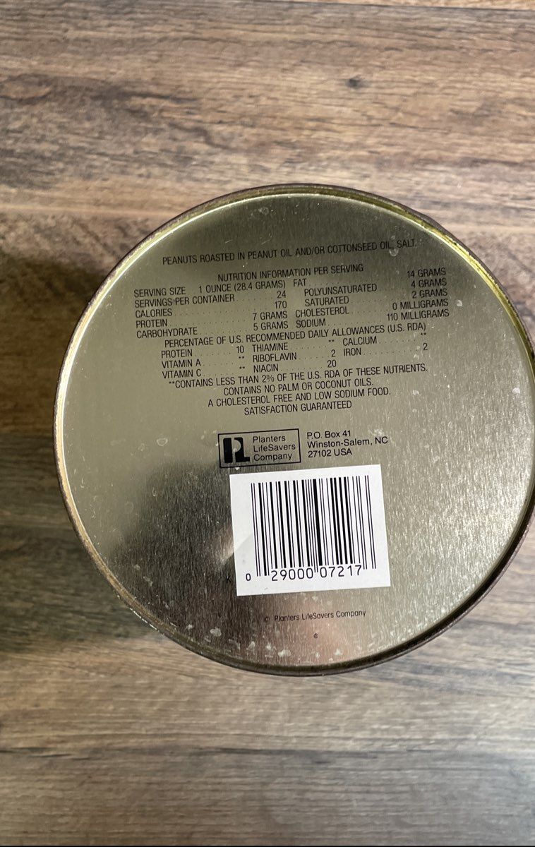 1989 Planters Mr. Peanut Limited Edition Collectors Tin 24 oz Vintage Style