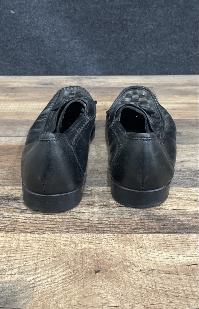 Nunn Bush Black Leather Kiltie Tassel Woven Loafers Men's Dress Shoes Size 11.5