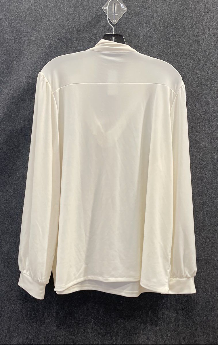 Ann Taylor Women's White Tie Neck Long Sleeve Blouse Size XL NWT